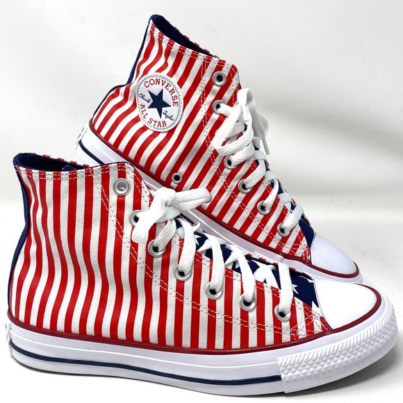 💖MEGA SALE💖CONVERSE 170813F Women CTAS High Red White STARS STRIPES  Sneaker - Picture 2 of 9